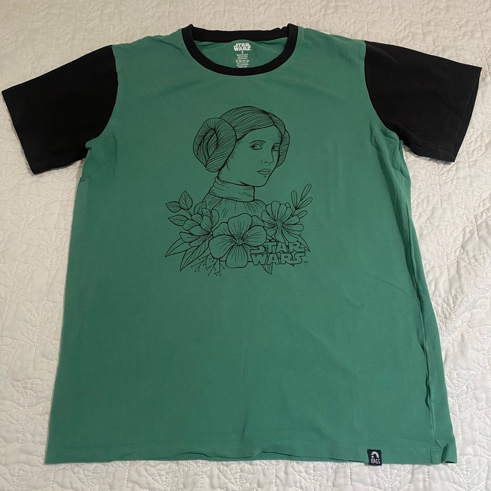 Rags Star Wars Princess Leia Shirt in Green and Black EUC